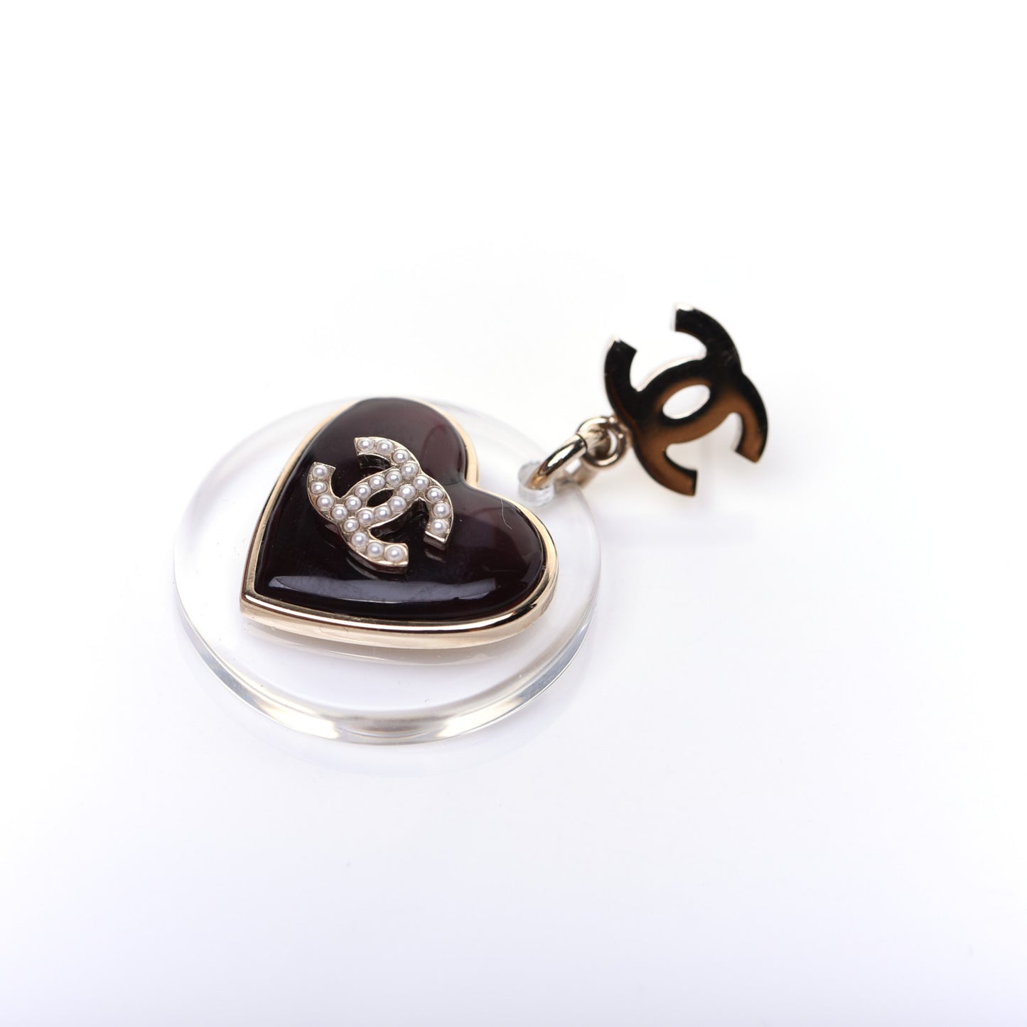 Resin Enamel CC Star Heart Earrings Gold