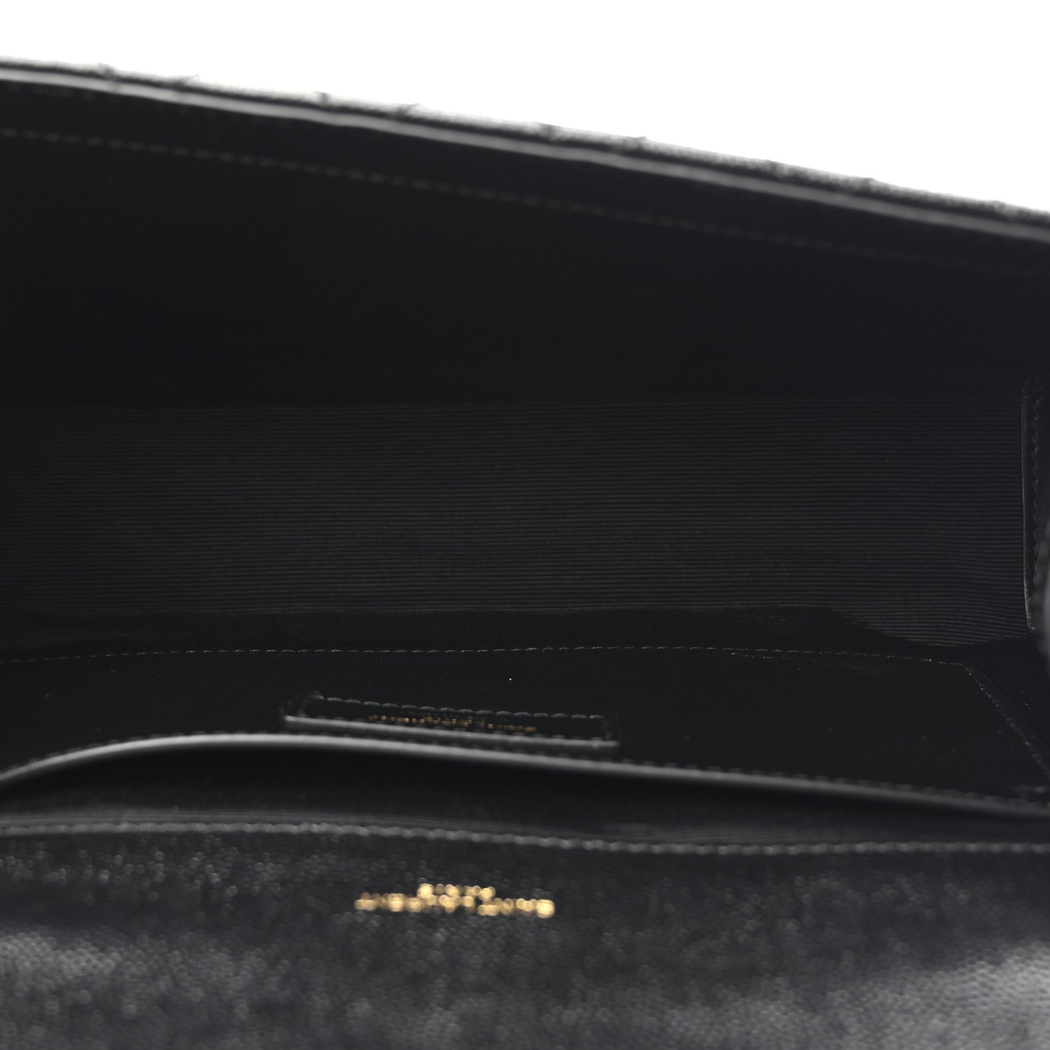 Saint Laurent Grain De Poudre Textured Mixed Matelasse Triquilt Medium Monogram Satchel Black 5 of 10