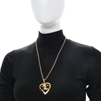 Chanel CC Heart Chain Pendant Necklace Gold 2 of 5