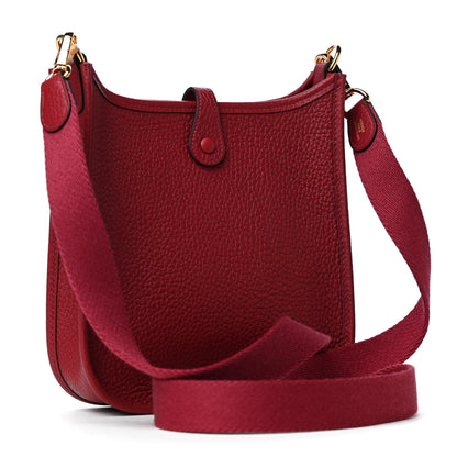 Hermes Taurillon Clemence Evelyne TPM Rouge Grenat 2 of 5