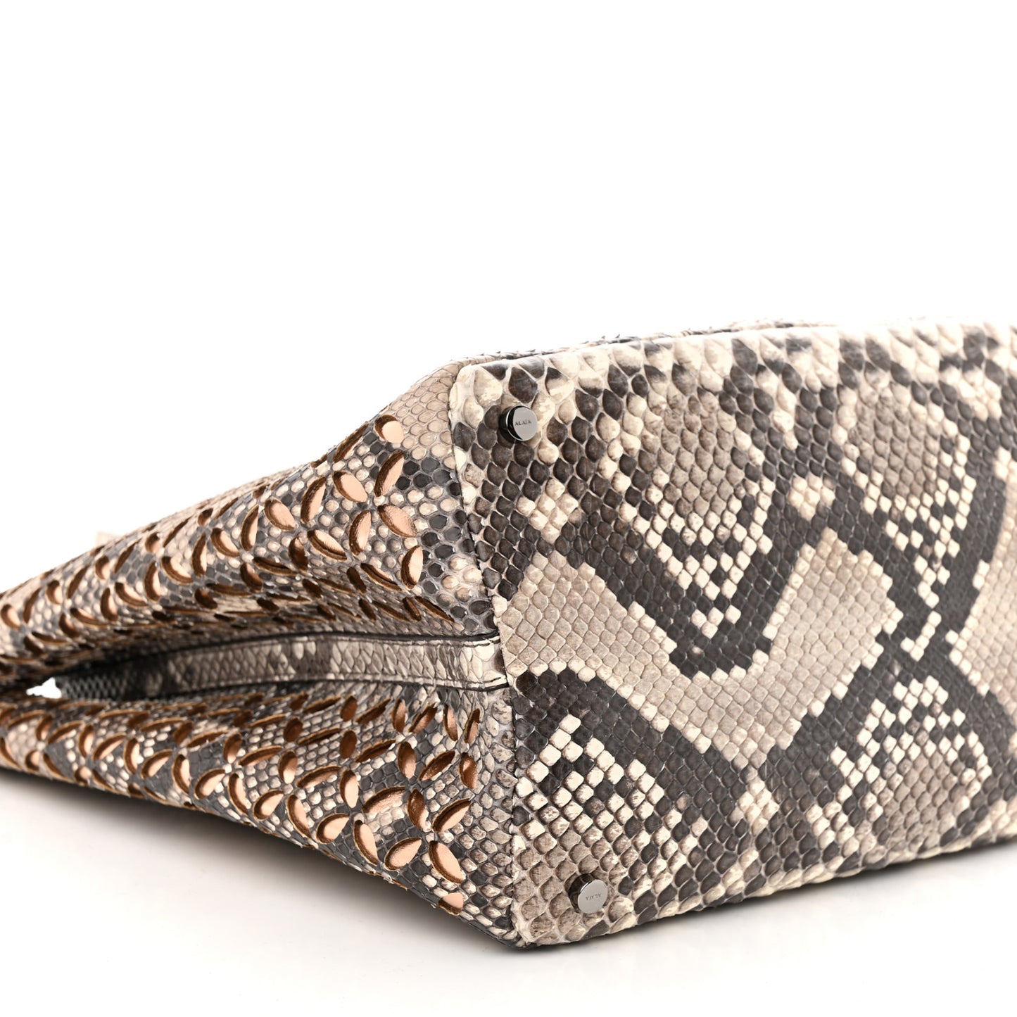 Snakeskin Laser Cut Mina Tote Neutral