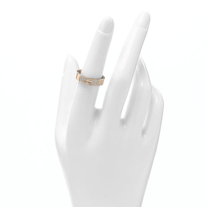 Hermes 18K Yellow Gold Diamond Pave Kelly Ring 53 6.25 2 of 5