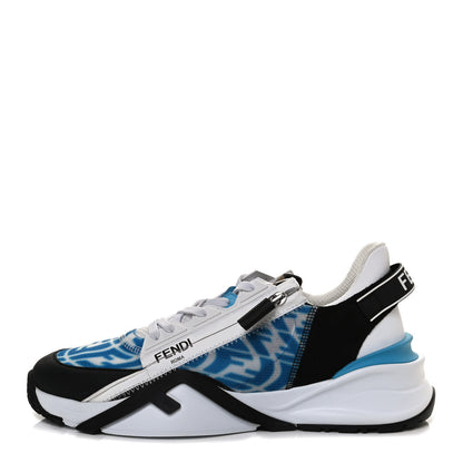 Fendi X SARAH COLEMAN Nylon Suede Lycra FF Vertigo Mens Fendi Flow Low Top Sneakers 11 Transparent Cyber Blue Black 1 of 10