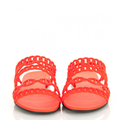 Hermes Rubber Chaine d'Ancre Nude Sandals 38 Pavot 2 of 7