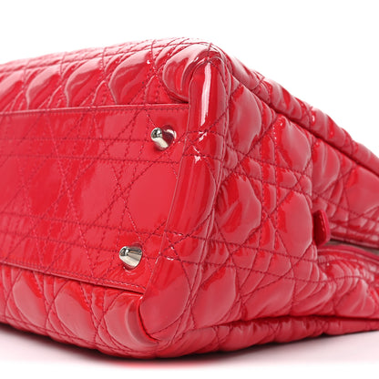 Christian Dior Patent Cannage Large Dior Soft Shopping Tote Red 10 of 11