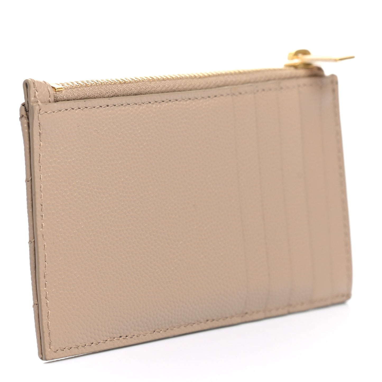 Grain De Poudre Matelasse Chevron Monogram Fragments Zippered Card Case Nude Powder