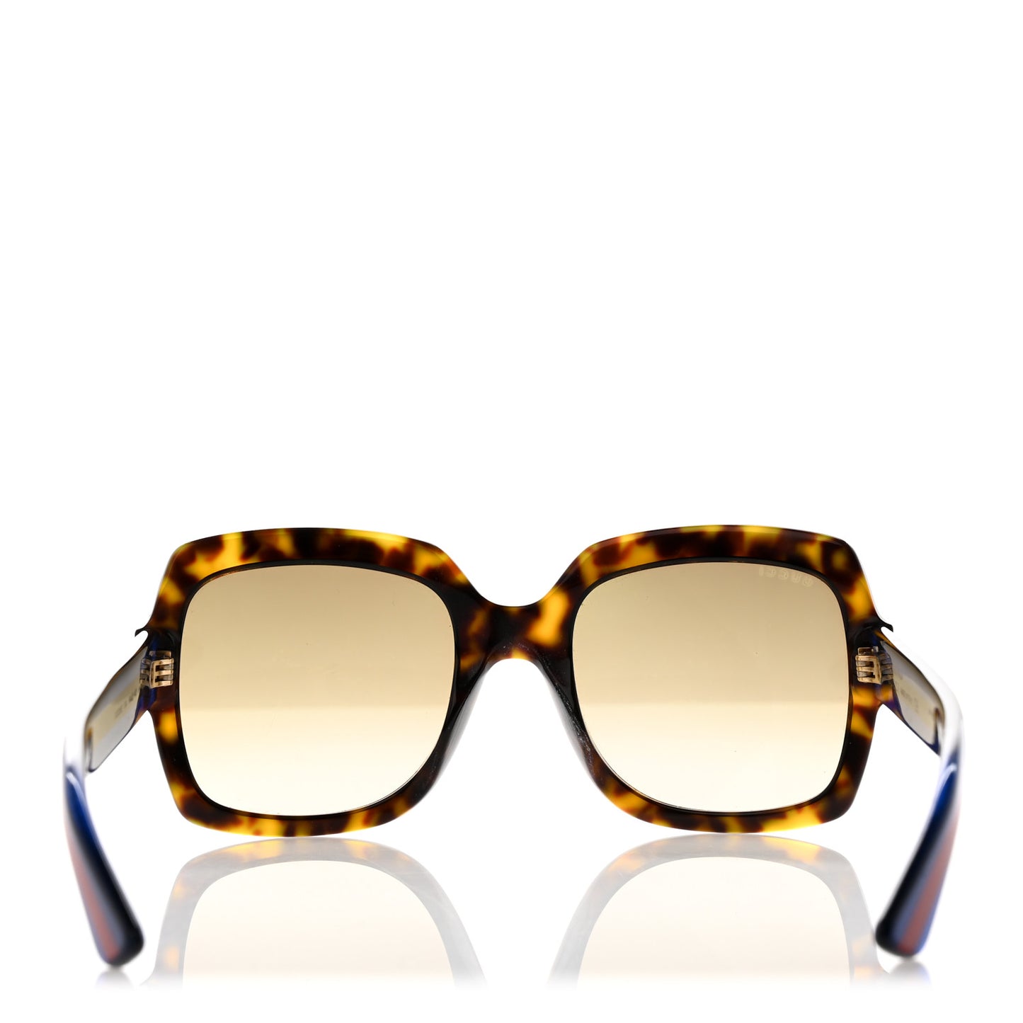 Acetate Square Frame Web Glitter Sunglasses GG0036S Brown Blue