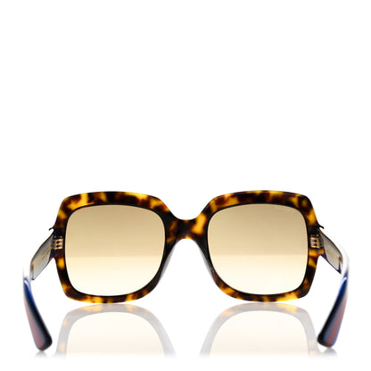 Gucci Acetate Square Frame Web Glitter Sunglasses GG0036S Brown Blue 8 of 11