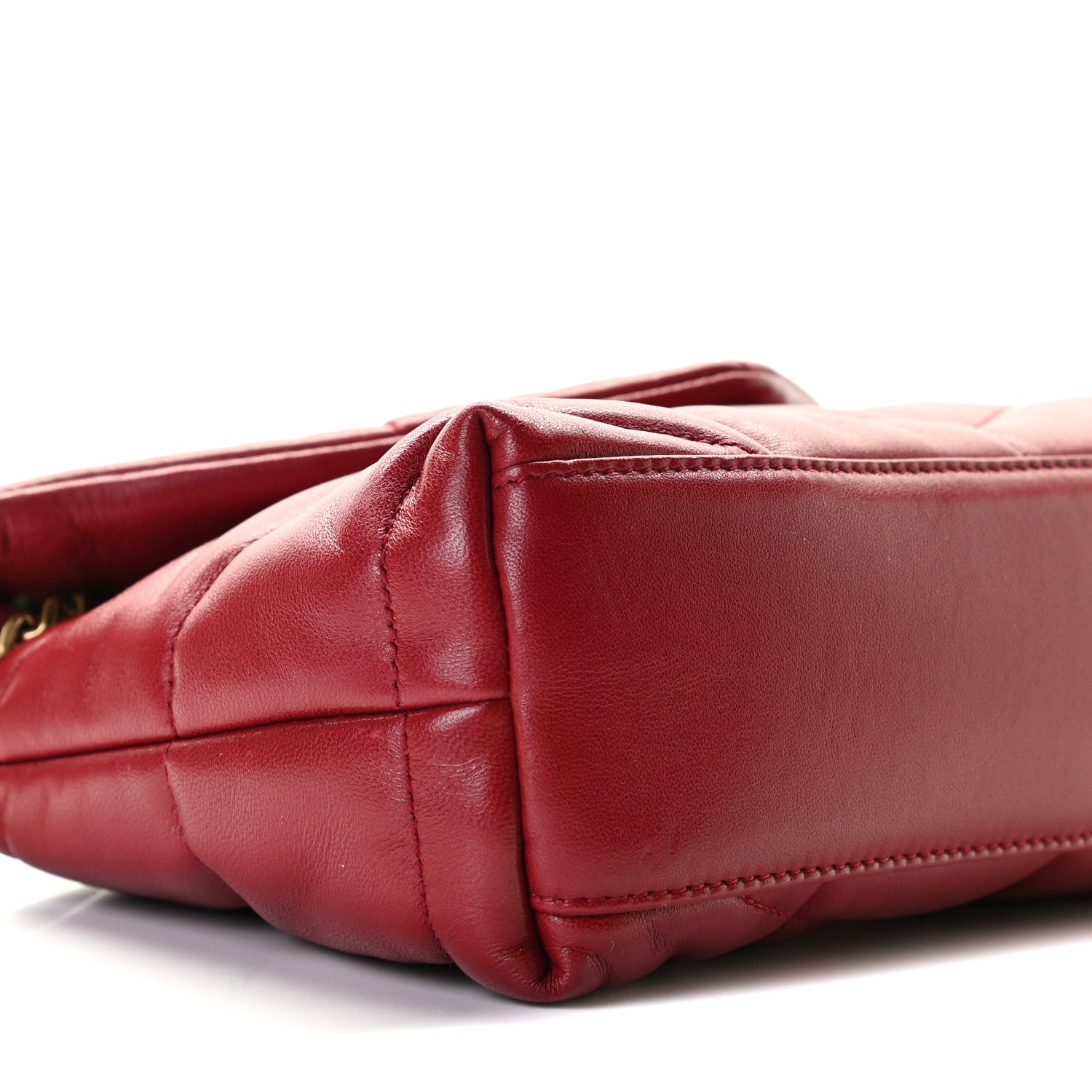 Saint Laurent Lambskin Quilted Toy Loulou Puffer Monogram Chain Satchel Red 8 of 10