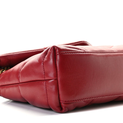 Saint Laurent Lambskin Quilted Toy Loulou Puffer Monogram Chain Satchel Red 8 of 10