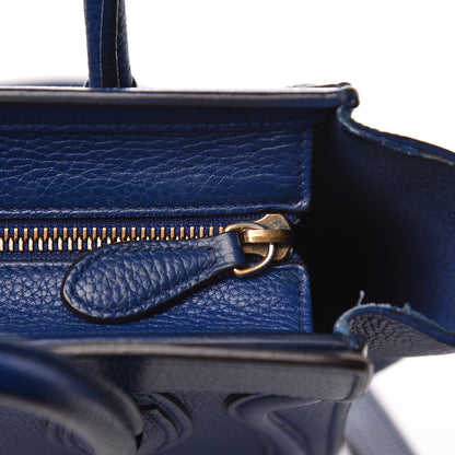 Celine Drummed Calfskin Nano Luggage Indigo 11 of 20