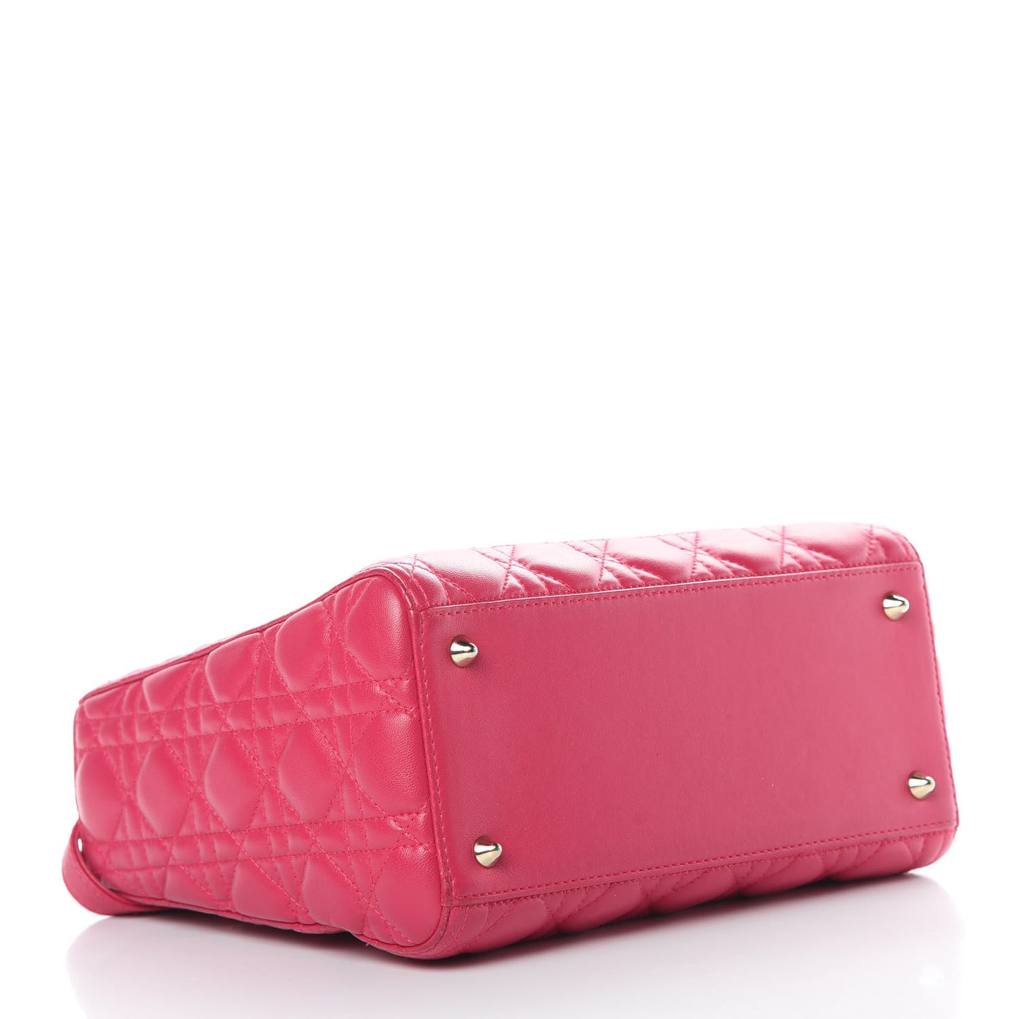 Lambskin Cannage Medium Lady Dior Fuchsia