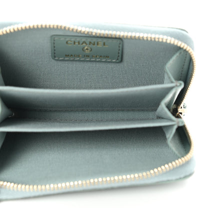Chanel Caviar Quilted Zip Around Coin Purse Wallet Dark Green 5 of 7
