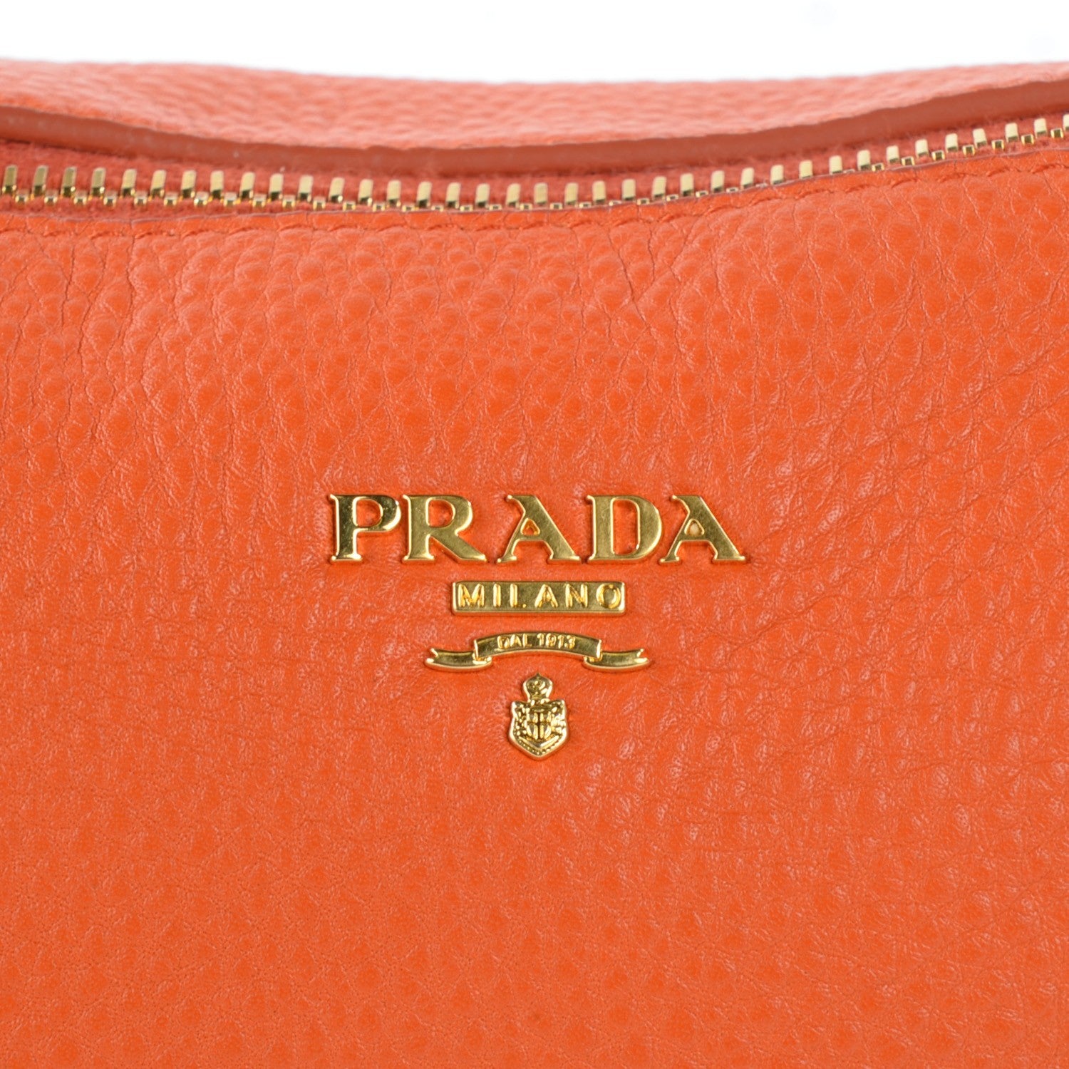 Prada Vitello Daino Mini Shoulder Bag Papaya 8 of 11