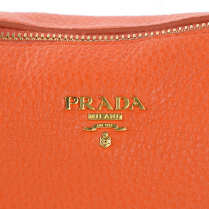 Prada Vitello Daino Mini Shoulder Bag Papaya 8 of 11