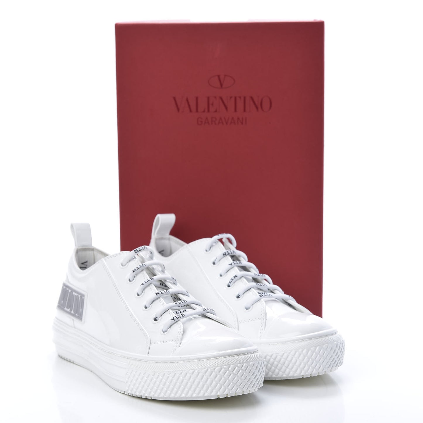 Patent Calfskin Womens Giggies Low Top Sneakers 38.5 White