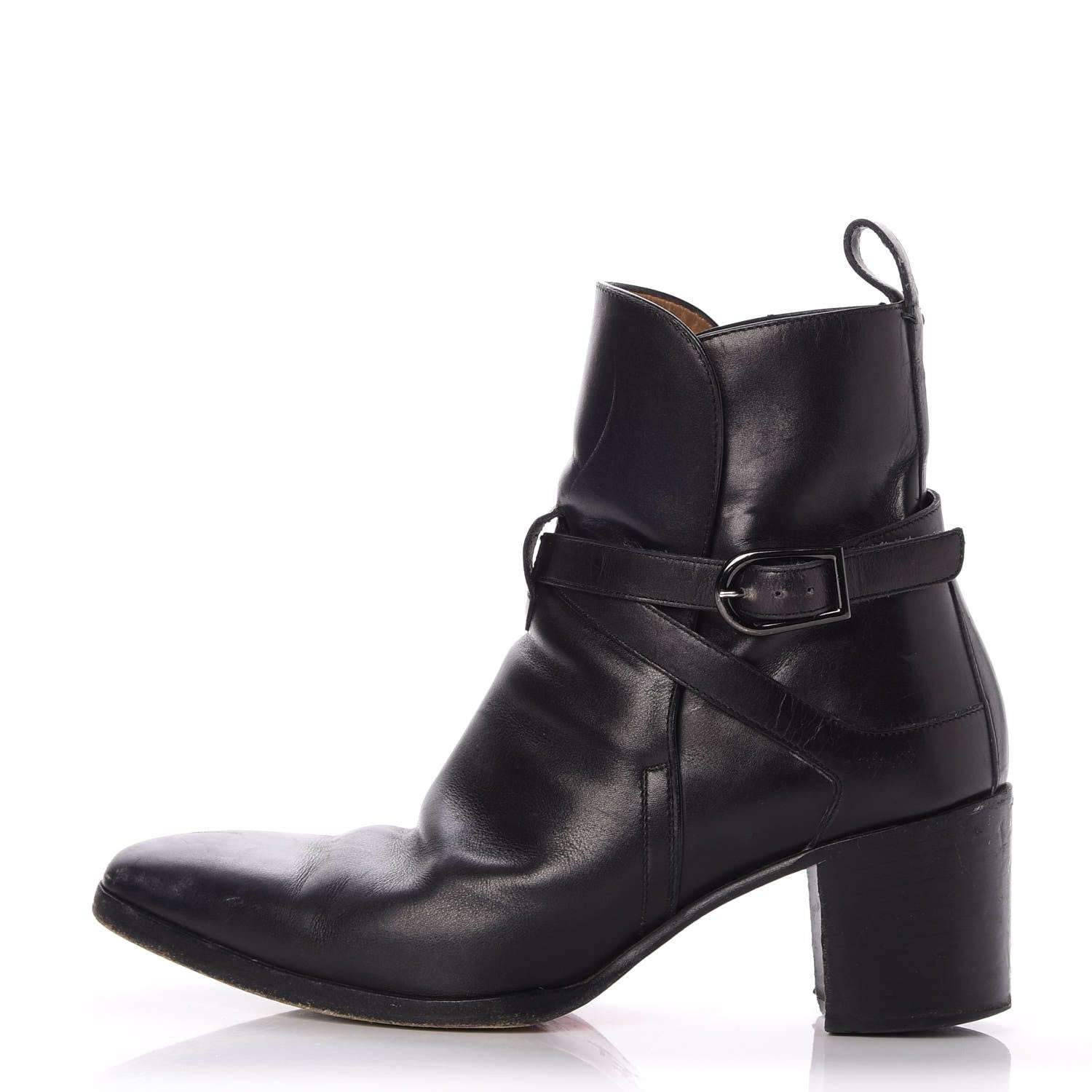 Christian Louboutin Calfskin Buckle Wrap Ankle Boots Booties 41 Black 1 of 11