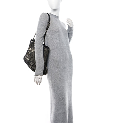 Chanel Mixed Fibers Calfskin Medium Deauville Tote Black 2 of 13