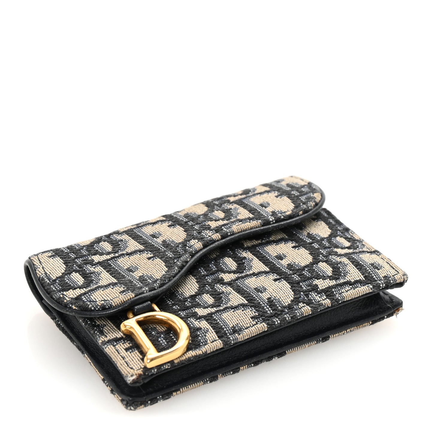 Oblique Saddle Card Holder Blue