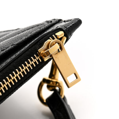 Saint Laurent Grain De Poudre Chevron Monogram Large Bill Pouch Black 11 of 12