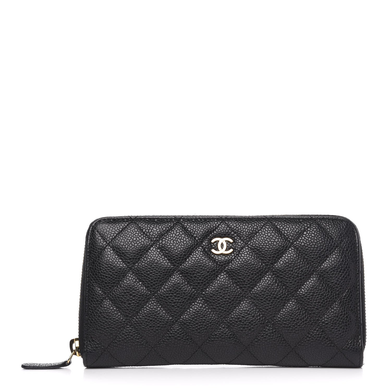 Chanel Caviar Quilted Large Gusset Zip Around Wallet Black 1 of 13