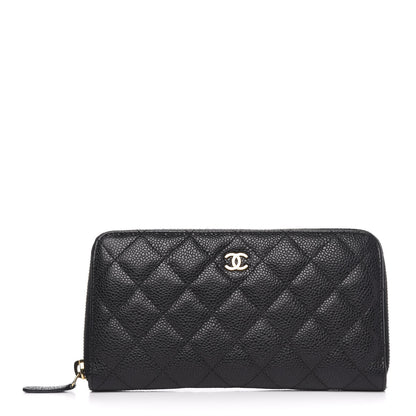 Chanel Caviar Quilted Large Gusset Zip Around Wallet Black 1 of 13
