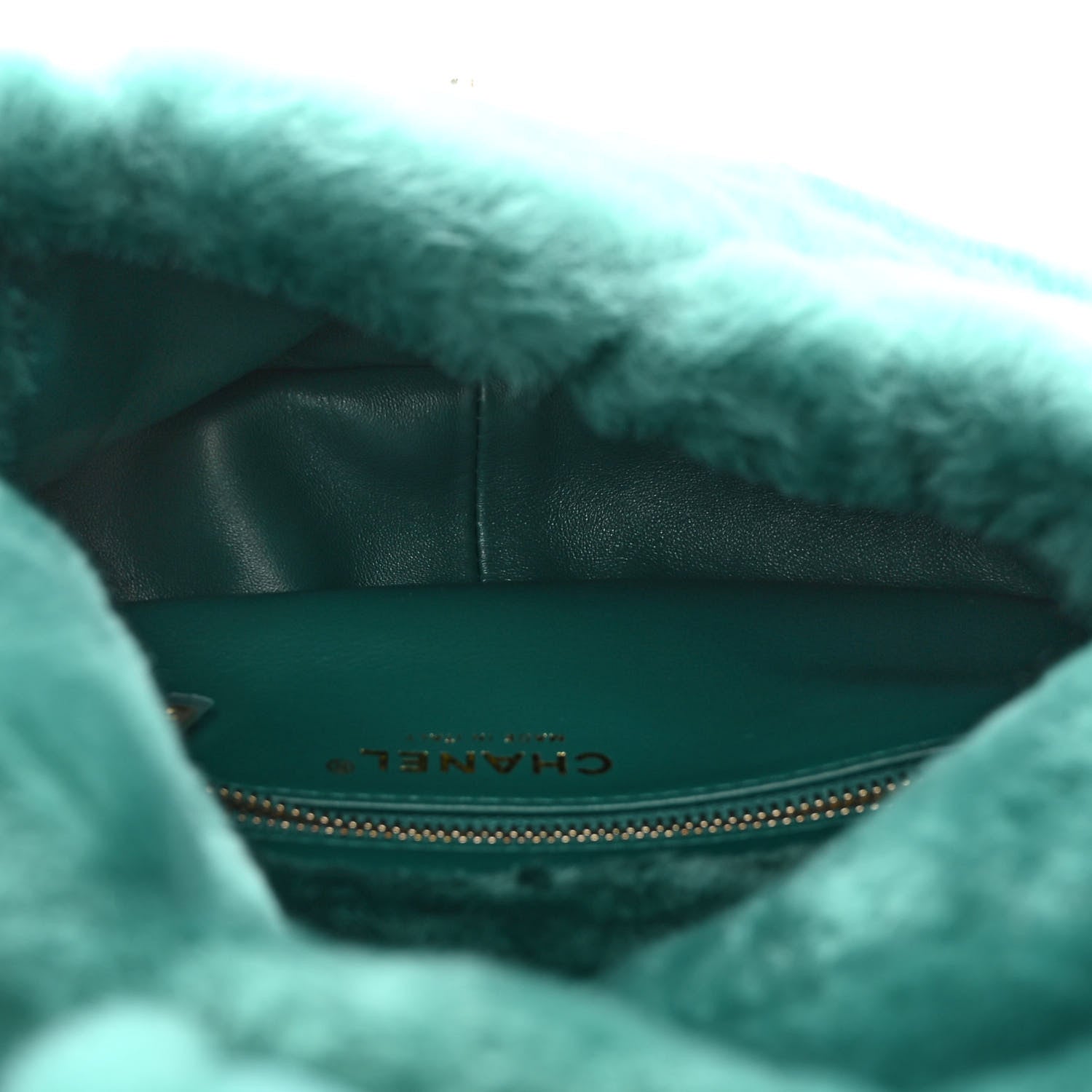 Chanel Shearling Lambskin Quilted Flap Green 5 of 10