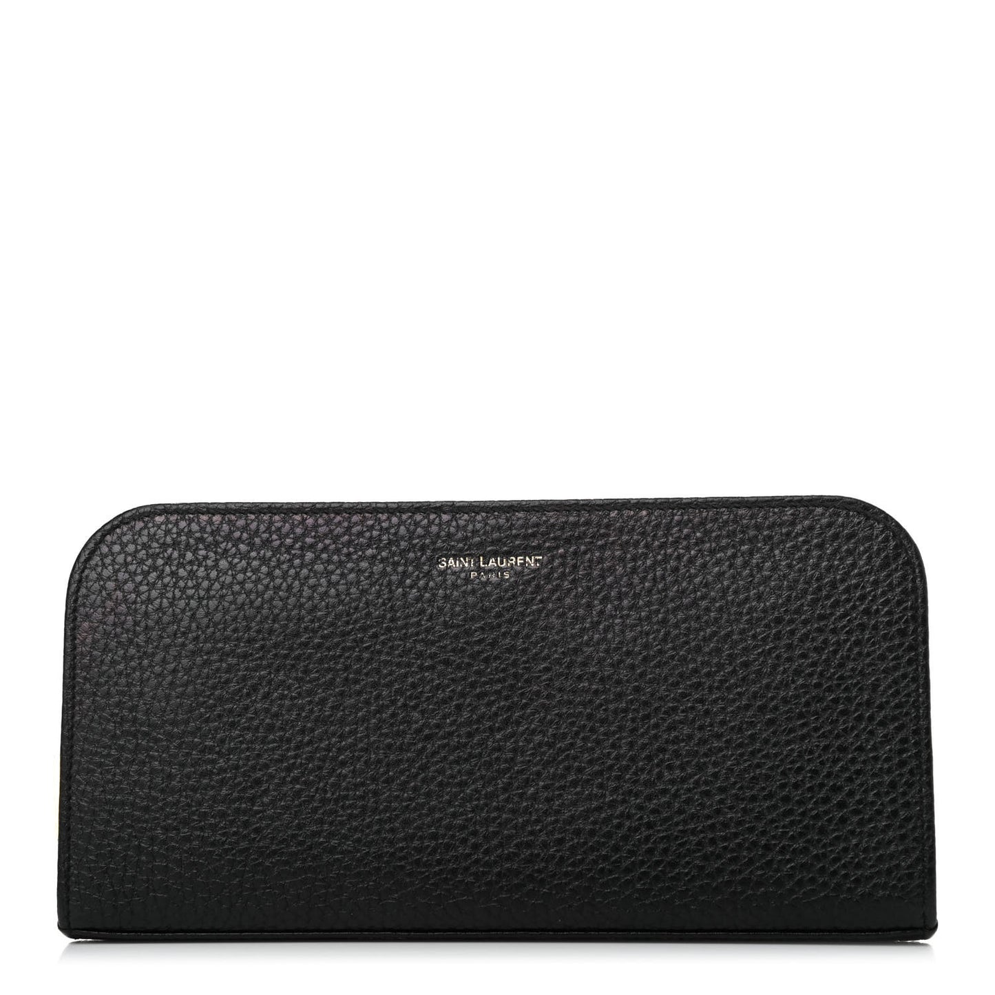 Grained Calfskin Classic Zip Around Continental Wallet Black