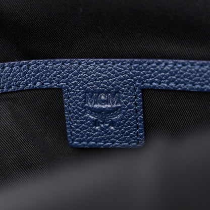 MCM Calfskin Visetos Floral Leopard Klassik Small Stark Backpack Blue Black 8 of 11