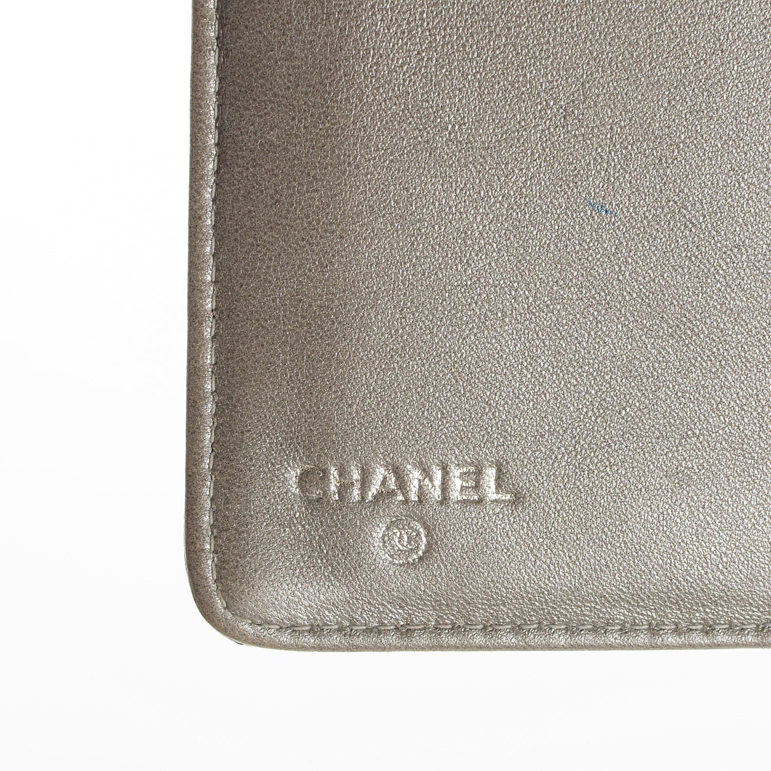 Chanel Lambskin Camellia Embossed Yen Wallet Black 6 of 8