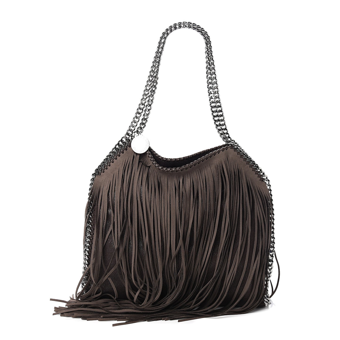 Eco Suede Fringe Small Falabella Tote Brown