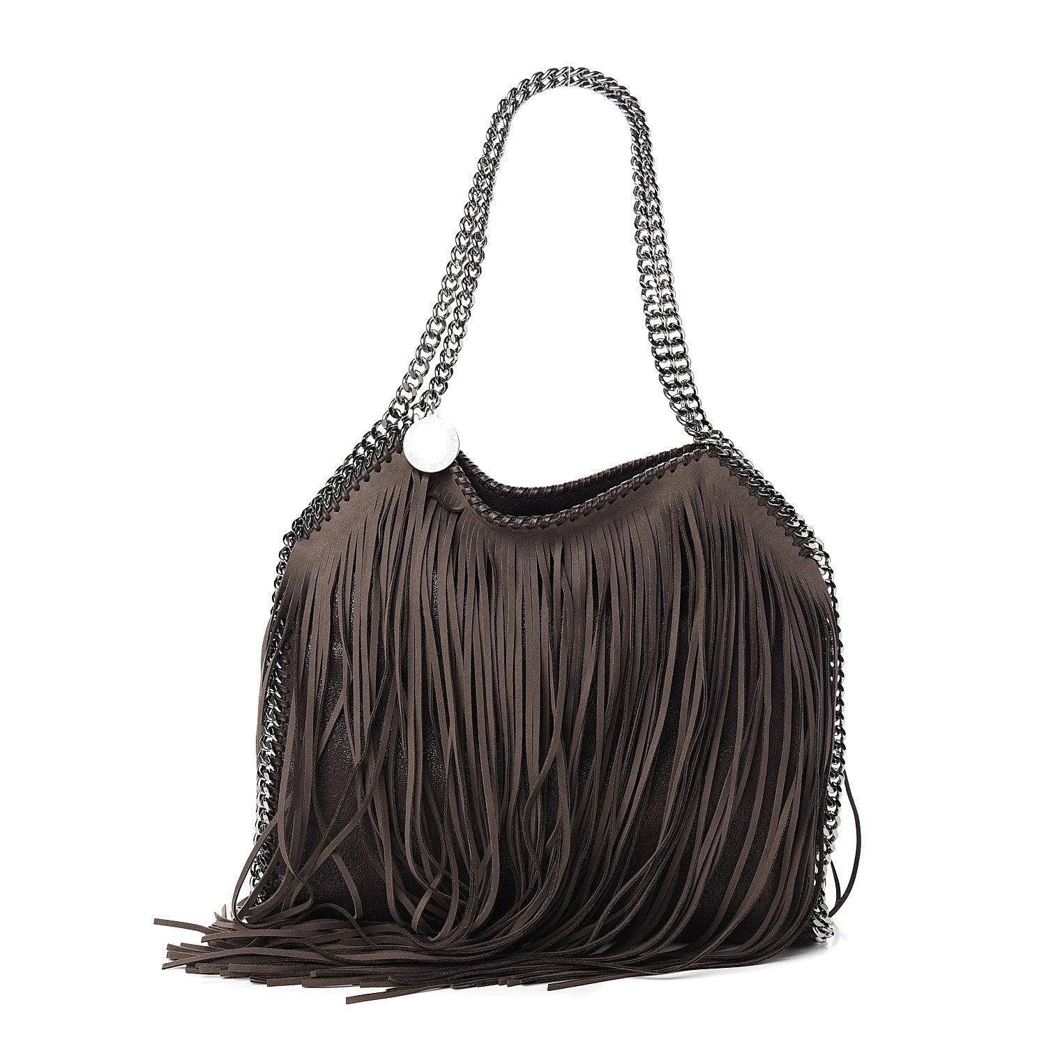 Stella McCartney Eco Suede Fringe Small Falabella Tote Brown 1 of 8