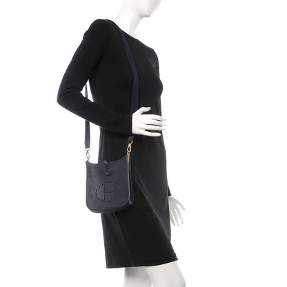Hermes Taurillon Clemence Amazone Evelyne TPM Bleu Nuit Bleu Indigo 2 of 9