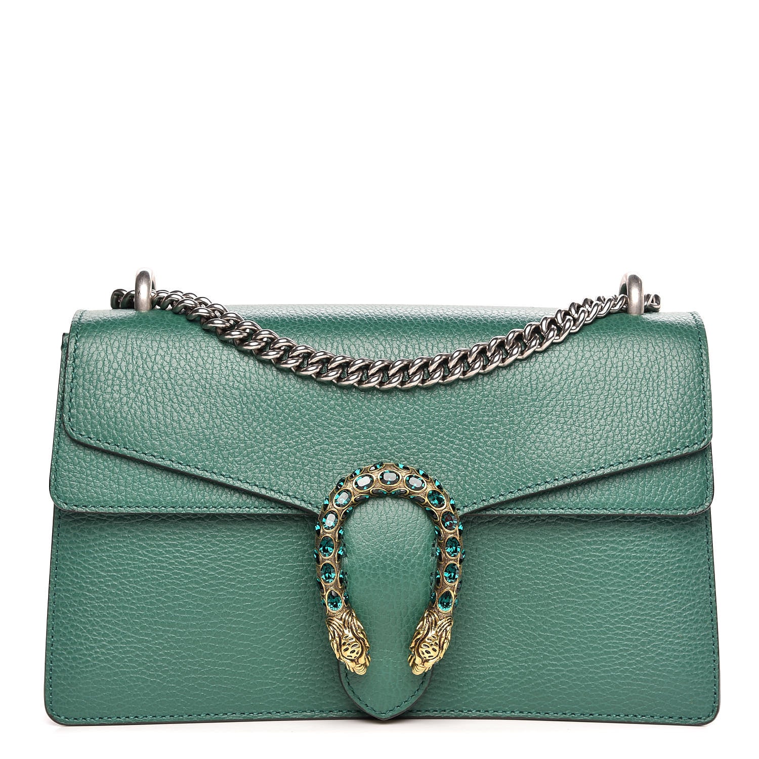 Gucci Pebbled Calfskin Small Dionysus Shoulder Bag Emerald 1 of 10