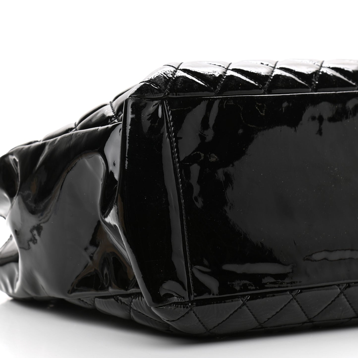 Patent Quilted Grand Shopping Tote GST Black