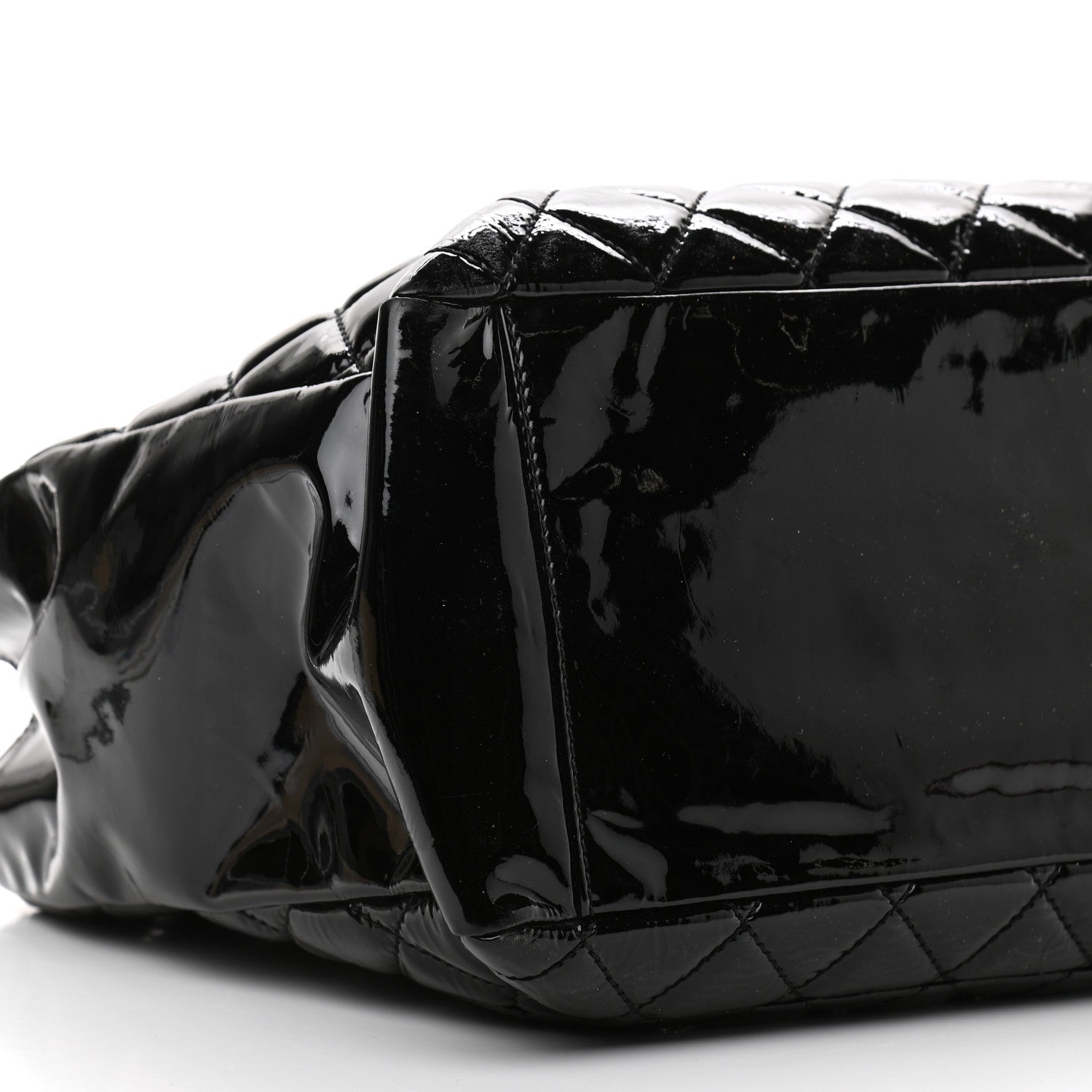 Chanel Patent Quilted Grand Shopping Tote GST Black 9 of 11