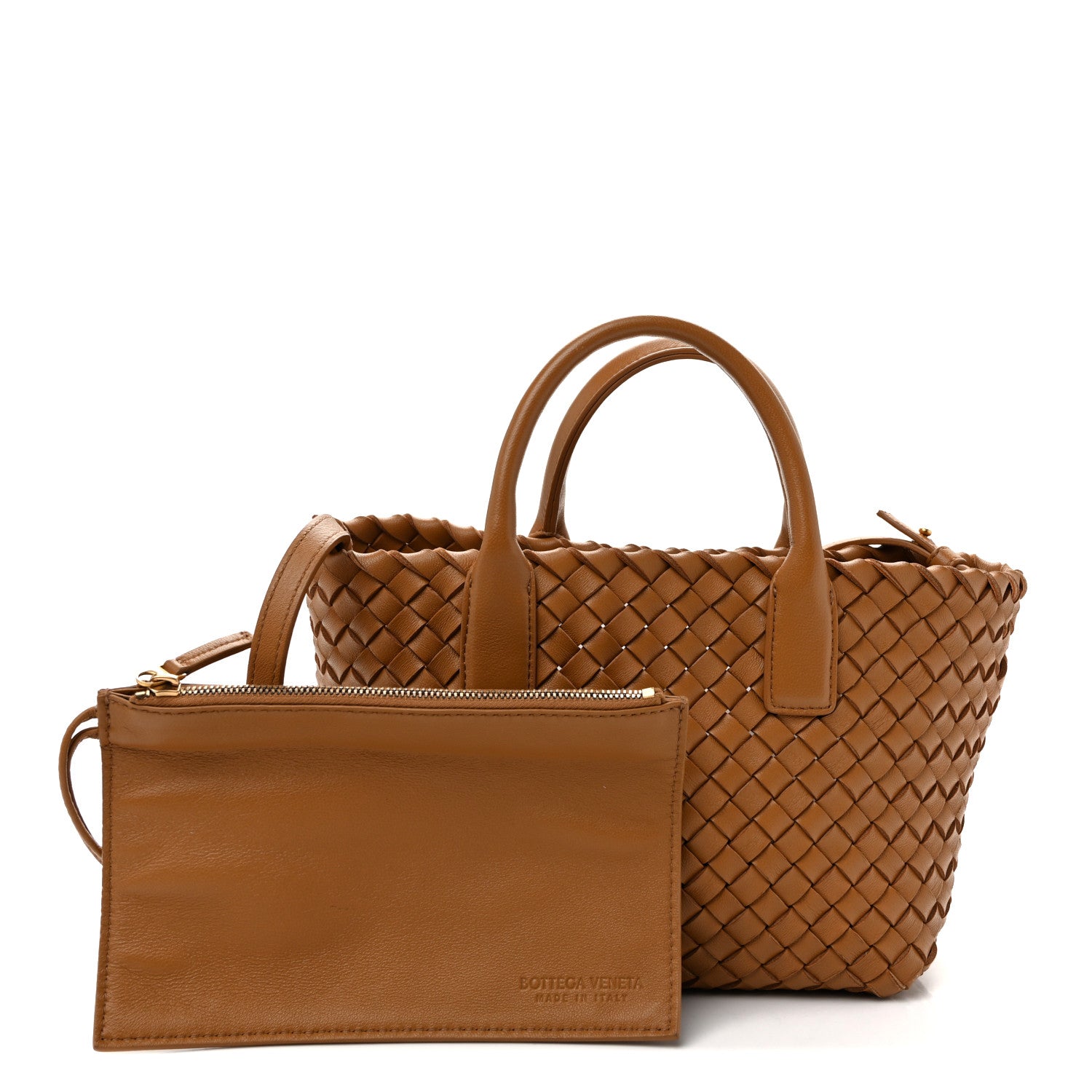 Bottega Veneta Nappa Intrecciato Mini Cabat Caramel 3 of 10