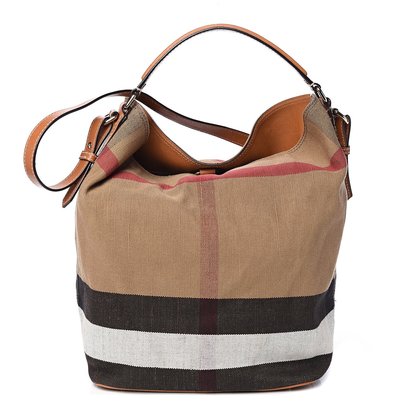Canvas Mega Check Medium Ashby Hobo Saddle Brown