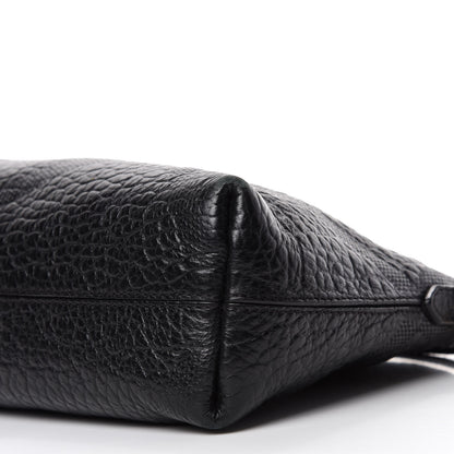 Burberry Signature Grain Calfskin Check Embossed Small Chichester Crossbody Clutch Bag Black 7 of 9