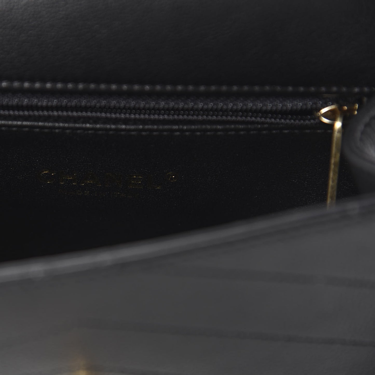 Calfskin Chevron Stitched Coco Waist Bag Black