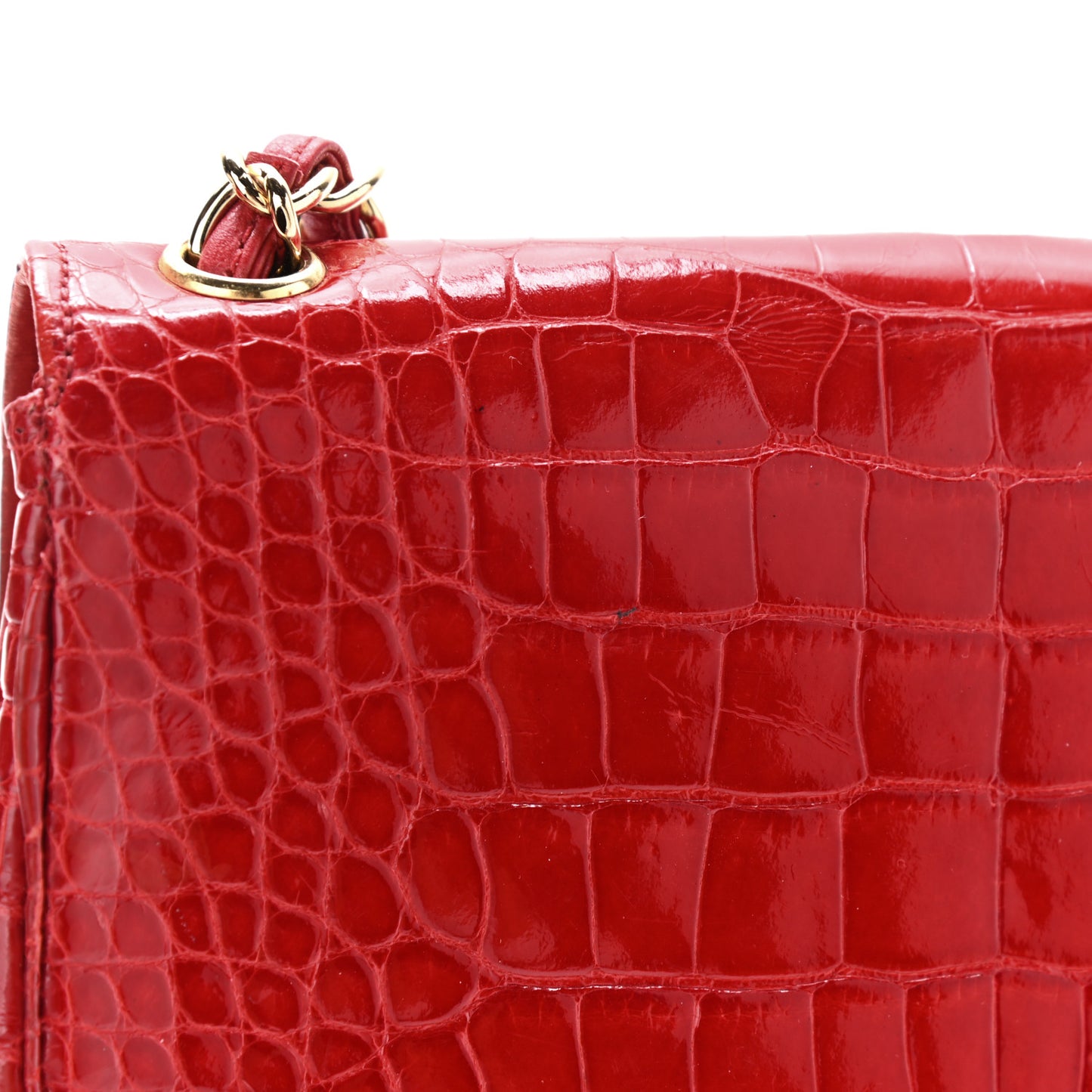 Alligator Mini Rectangular Flap Red