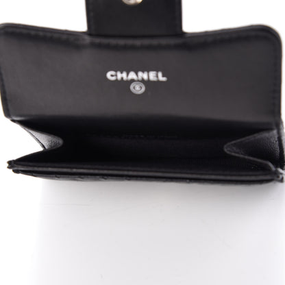 Chanel Aged Calfskin Chevron Quilted Card Holder Wallet So Black 5 of 13