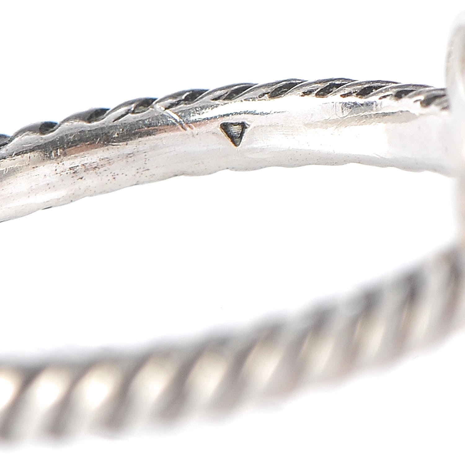 David Yurman Sterling Silver Diamond 10mm Open Heart Ring 53.1 6.5 9 of 9