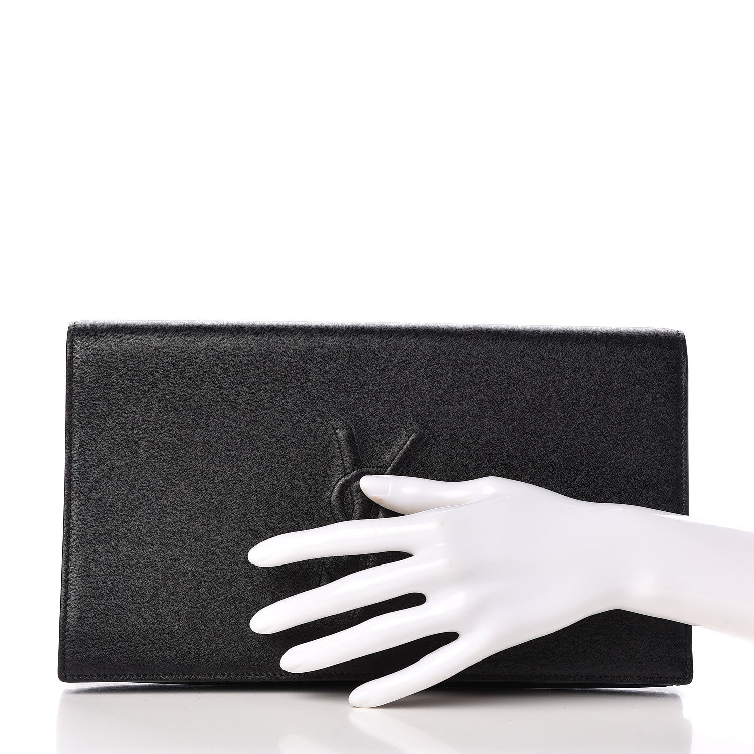 Saint Laurent Calfskin Monogram Large Belle De Jour Clutch Black 2 of 9