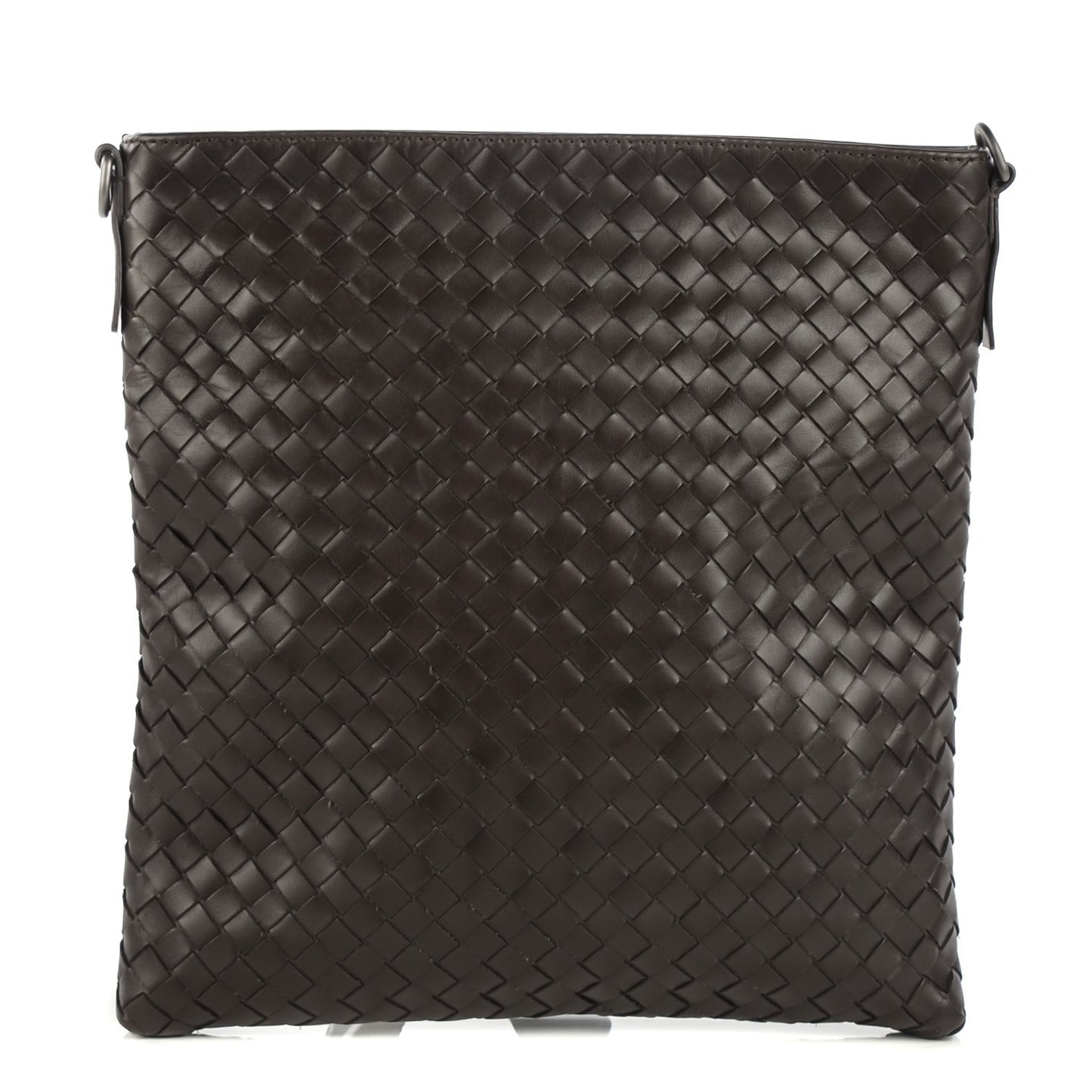 Calfskin Intrecciato VN Small Messenger Bag Ebano