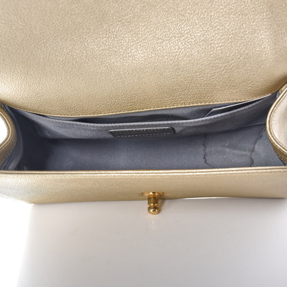 Chanel Metallic Lambskin Medium Golden CC Boy Flap Dark Gold 5 of 8