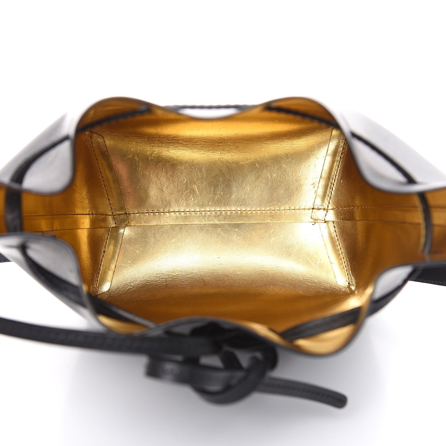 Mansur Gavriel Calfskin Mini Bucket Bag Black Gold 5 of 16