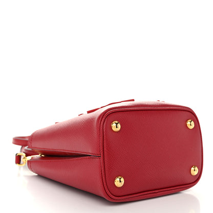 Prada Saffiano Cuir Calfskin Embellished Panier Bucket Bag Fuoco 4 of 9