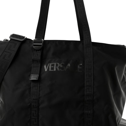 Versace Nylon La Greca Logo Tote Black 8 of 10