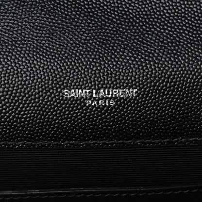 Saint Laurent Grain De Poudre Textured Mixed Matelasse Triquilt Medium Monogram Satchel Black 7 of 10